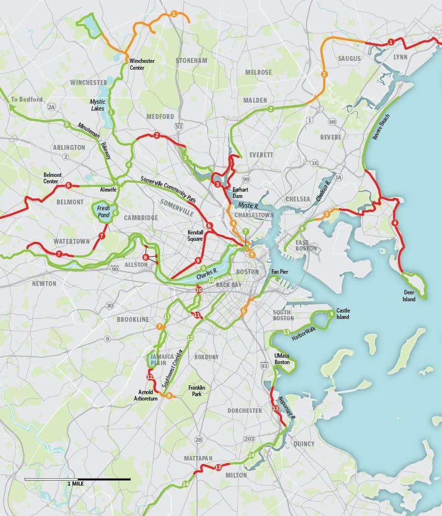 kat jeyografik nan Boston bisiklèt