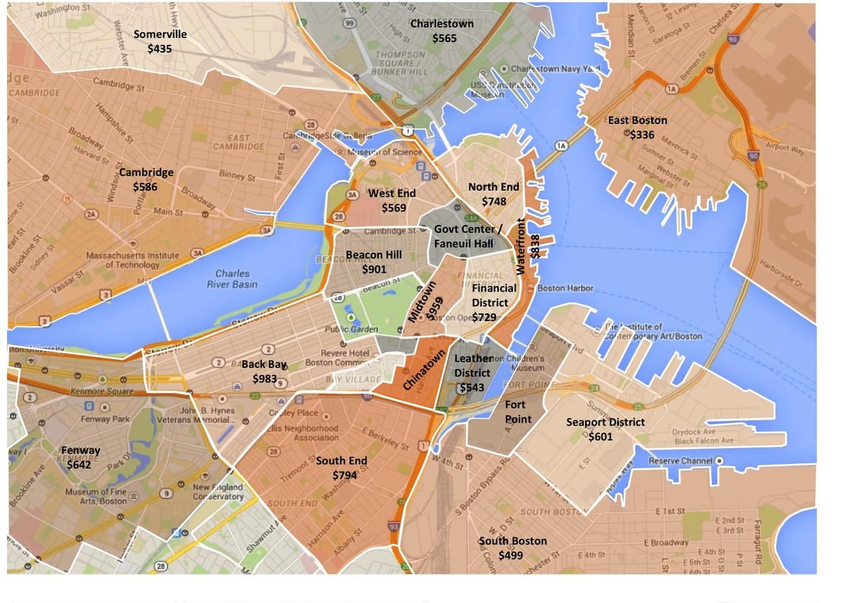 vil Boston dekoupaj an zòn kat jeyografik