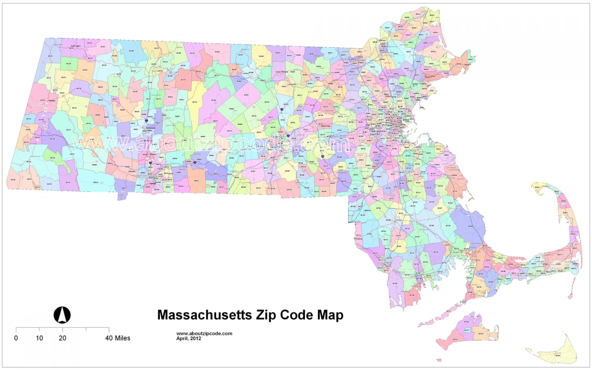 kòd postal kat jeyografik nan Boston