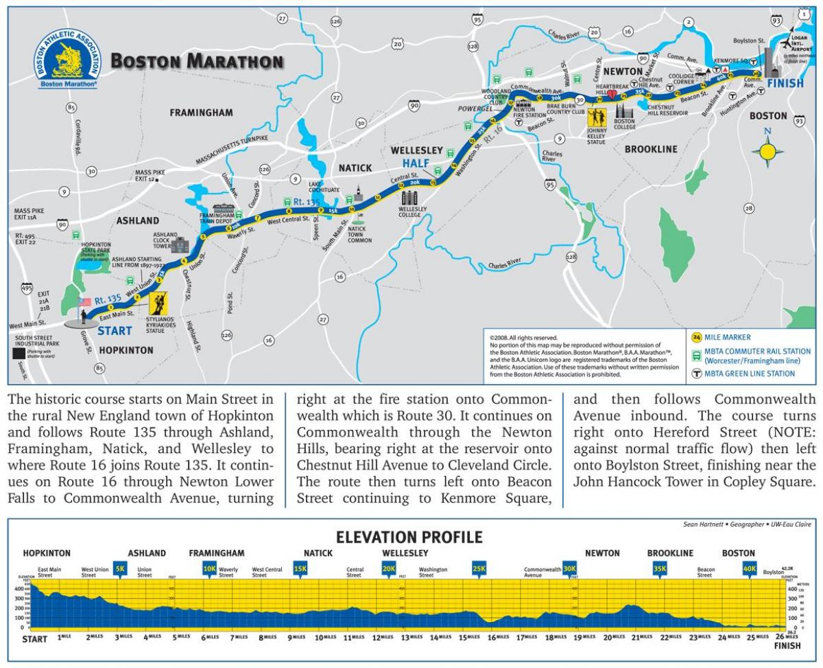 Boston marathon elevasyon kat jeyografik