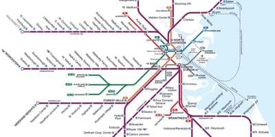 Boston estasyon tren a kat jeyografik