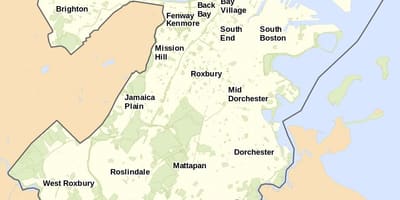Kat jeyografik ki nan Boston ak nan zòn ki antoure